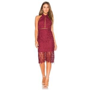 *NWOT Bardot Gemma Halter Lace Sheath Dress Burgundy – Sz 4